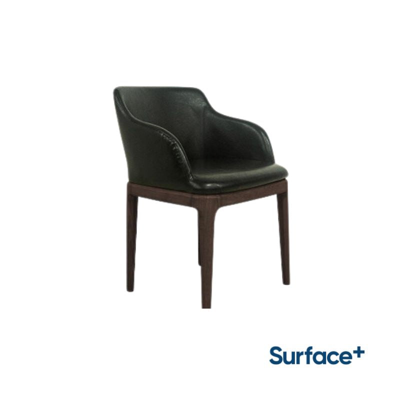 OSKAR PU Upholstered Chair with Metal Legs in Wood Finish